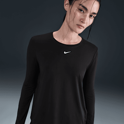売れ筋商品|||ナイキ カットソー トップス レディース Women's One Classic Dri-FIT Long-Sleeve Top Minkbn/bla Nike Women's One Classic Dri-FIT Long-Sleeve Top - Macy's